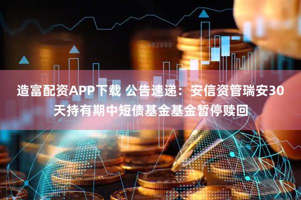 造富配资APP下载 公告速递：安信资管瑞安30天持有期中短债基金基金暂停赎回